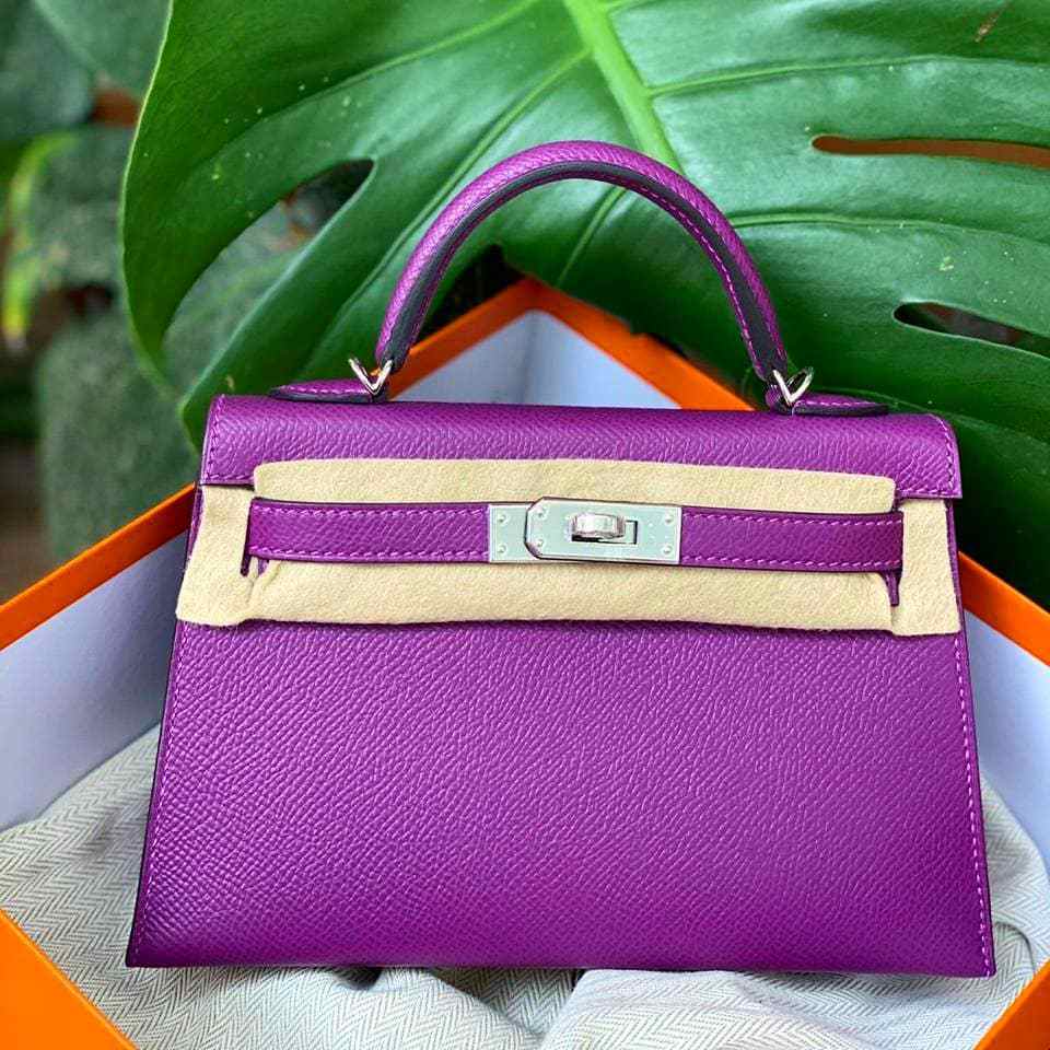 hermes mini kelly purple