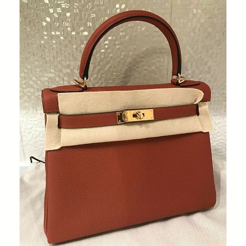 Hermes Kelly 28 Retourne Cuivre Togo 