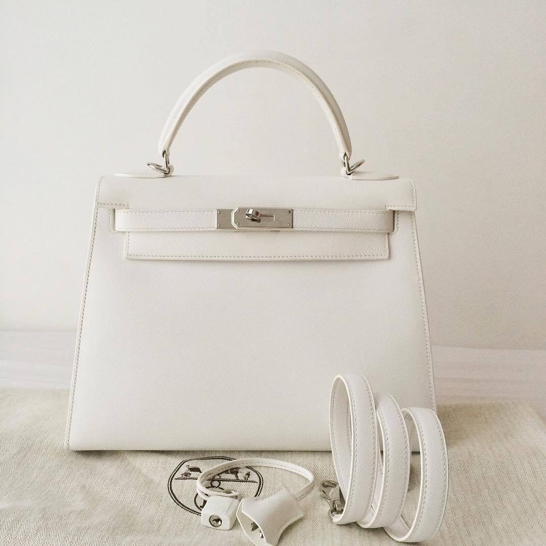 hermes kelly bag white