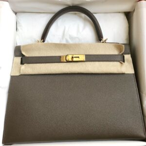 Hermes Kelly 32 Sellier Etoupe Epsom Gold Hardware #D - Vendome Monte Carlo