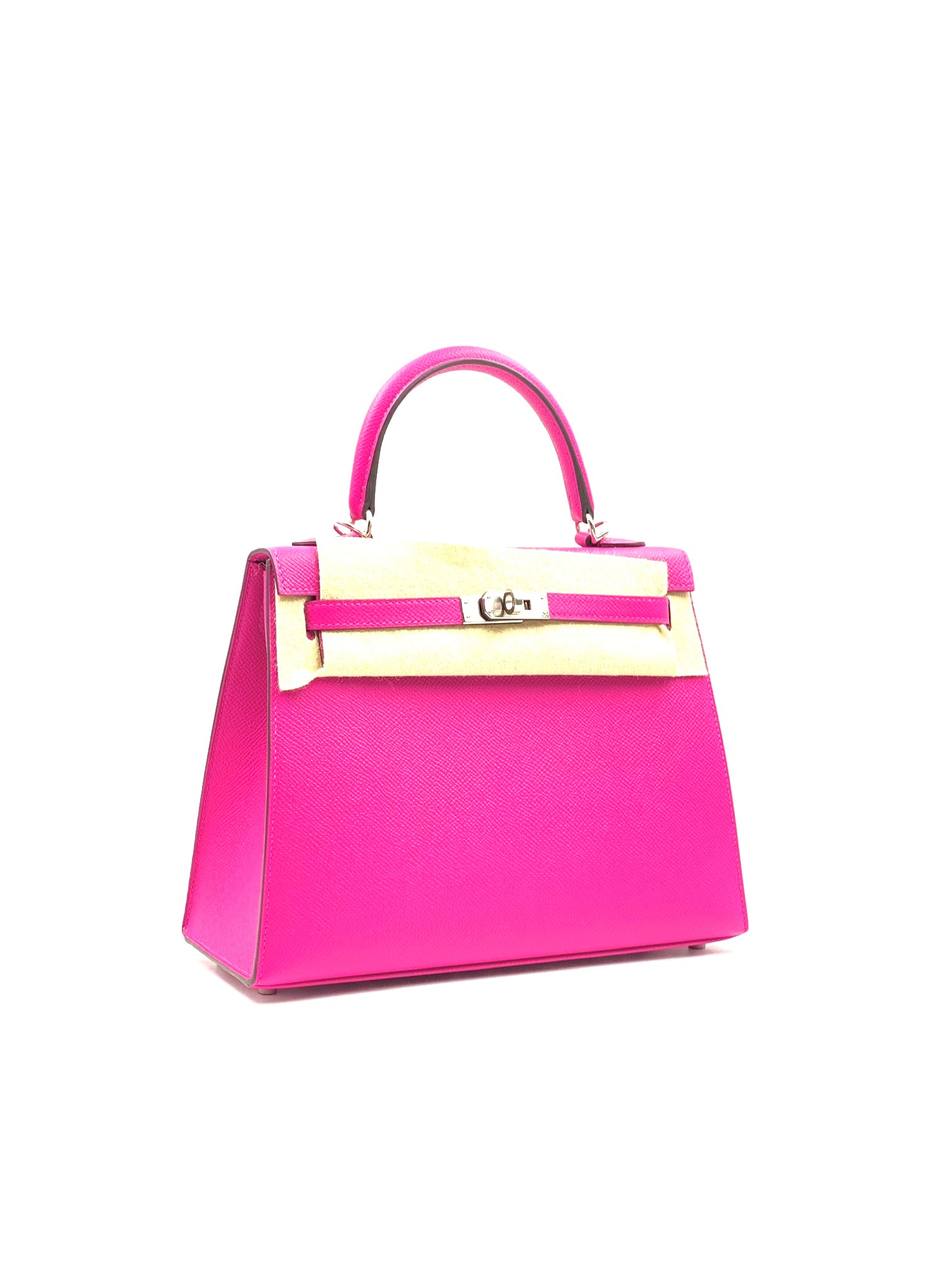 Hermes Kelly Bag 25cm Rose Pourpre Pink Epsom Palladium Hardware