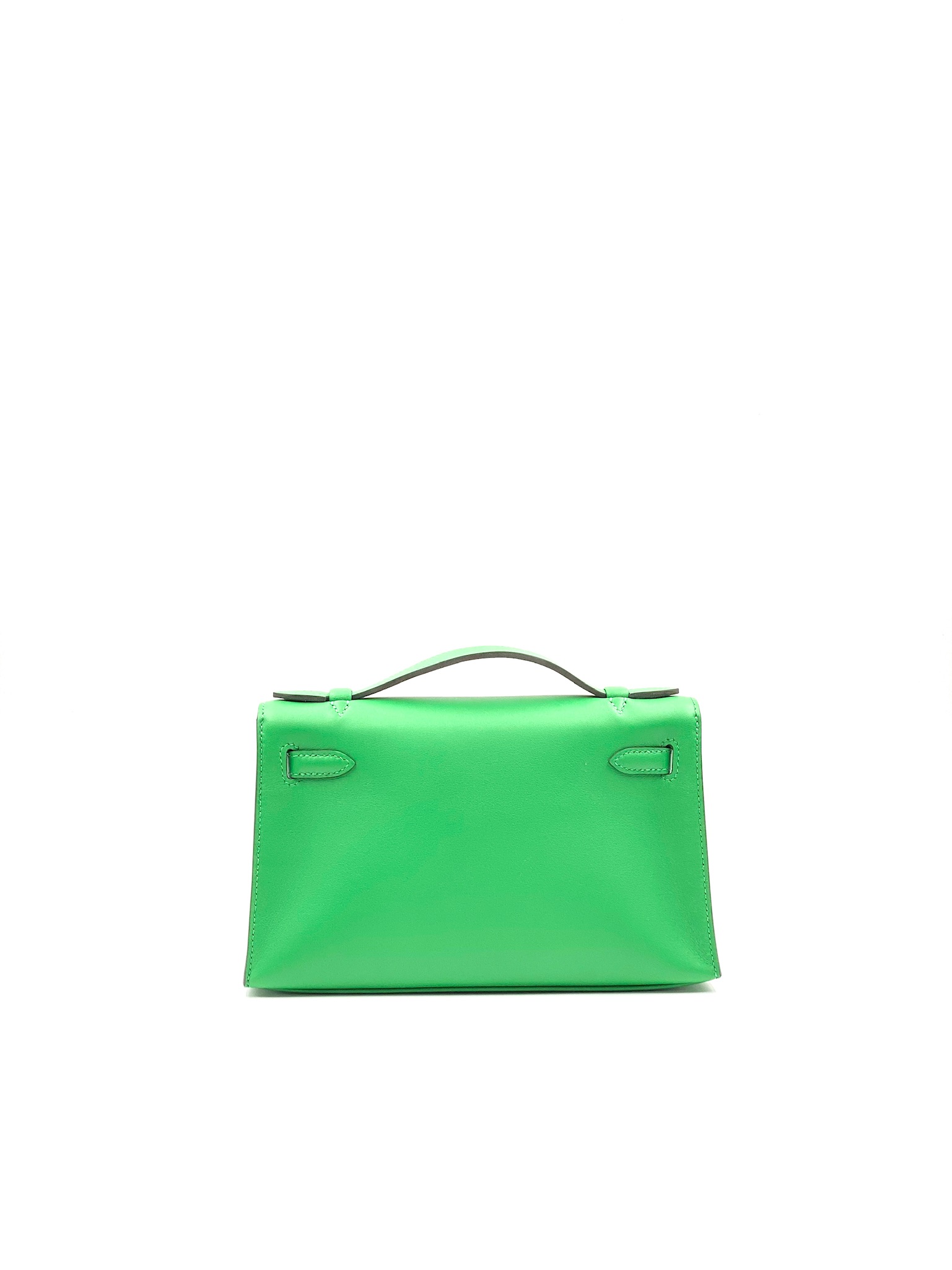 Hermes Kelly Pochette Green Bamboo Swift Phw