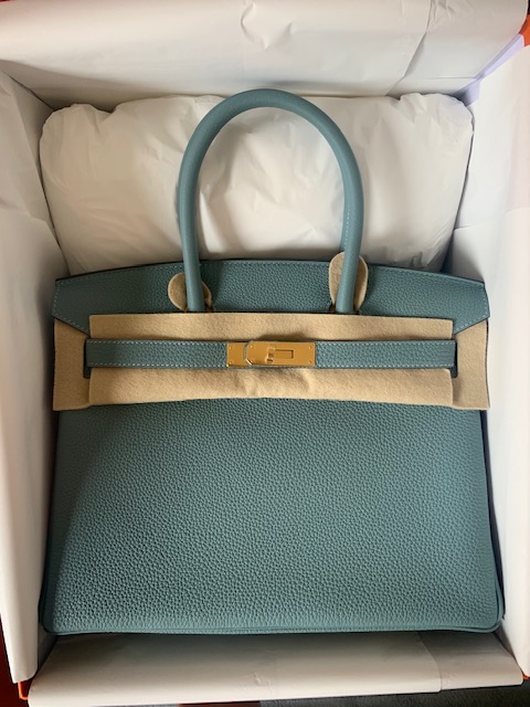 Hermes Birkin 30 Ciel Togo Gold Hardware - Vendome Monte Carlo