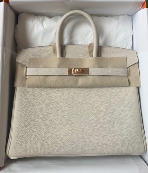 Hermes Birkin 25 Craie Swift Gold Hardware #X - Vendome Monte Carlo