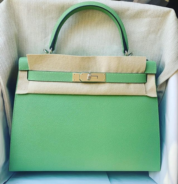 Hermes Kelly 25 Sellier Vert Criquet Epsom Gold Hardware