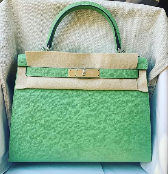 Rare Hermes Birkin 30 Vert Criquet Green Sellier Epsom Leather Bag