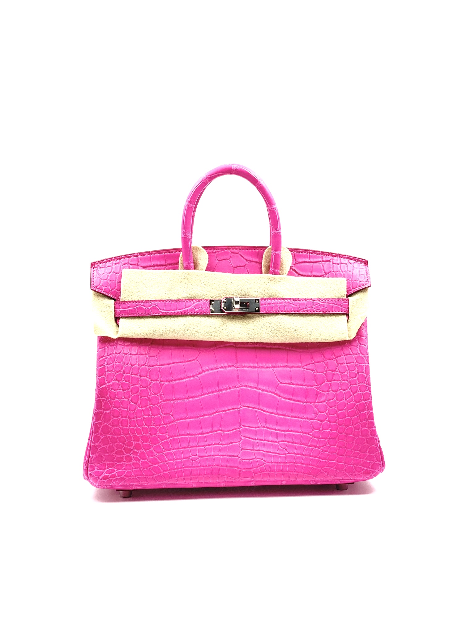 Hermes Birkin 25cm Bag Matte Mississippiensis Alligator Skin Palladium  Hardware, Rose Extreme I6 - SYMode Vip