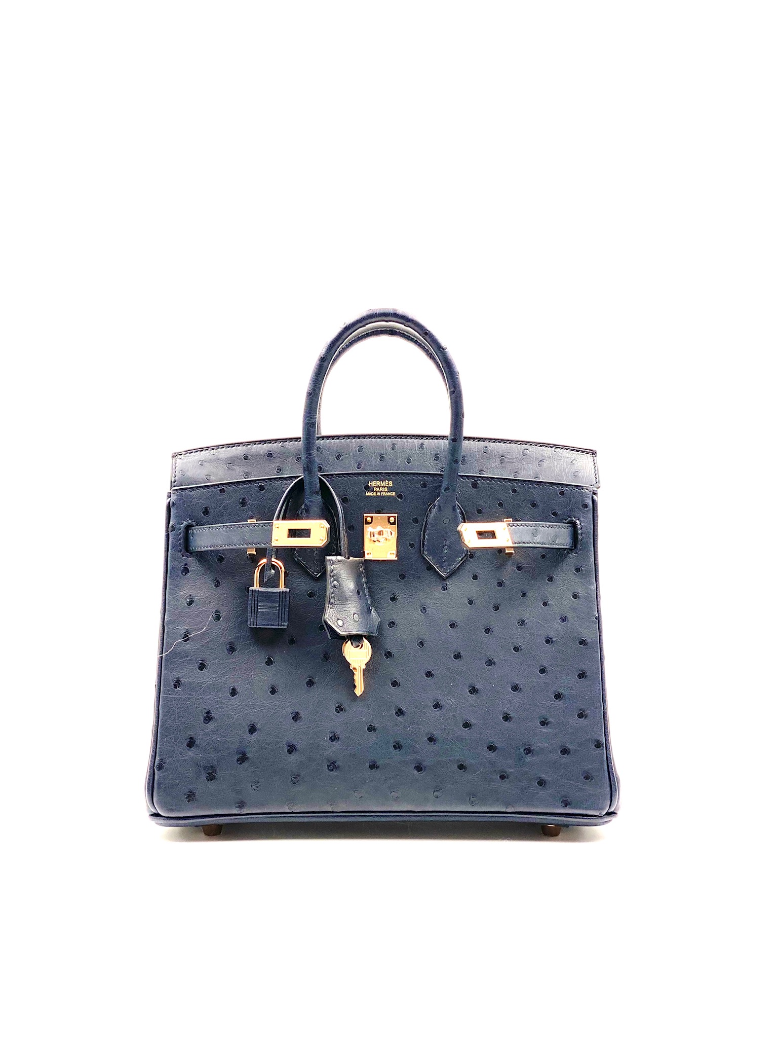 HERMES NEW Birkin 25 Special Order Blue Pink Ostrich Exotic Rose Gold Tote  Bag For Sale at 1stDibs