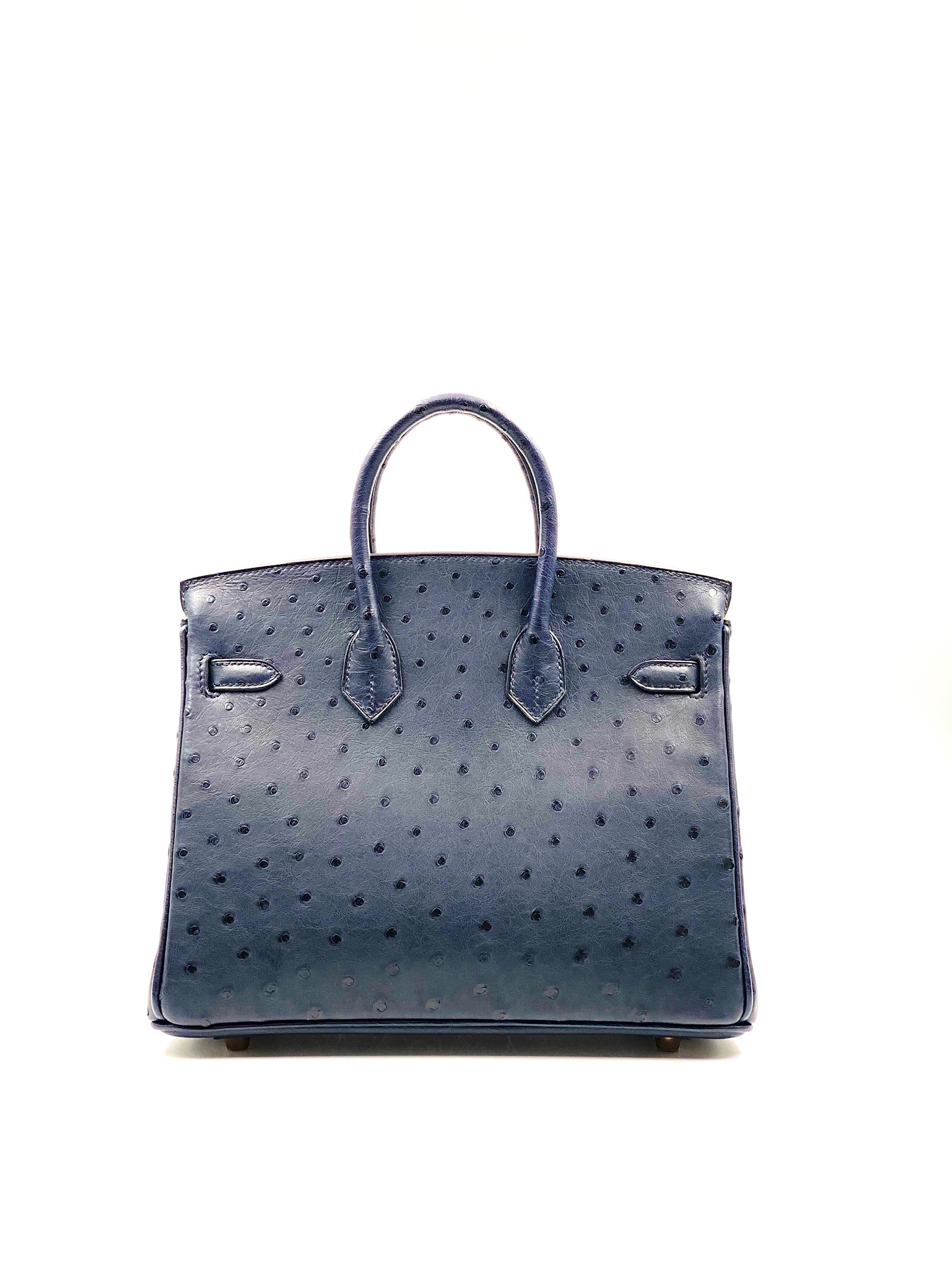 Hermes Birkin 25 Bleu Indigo Ostrich Rose Gold Hardware - Vendome Monte  Carlo