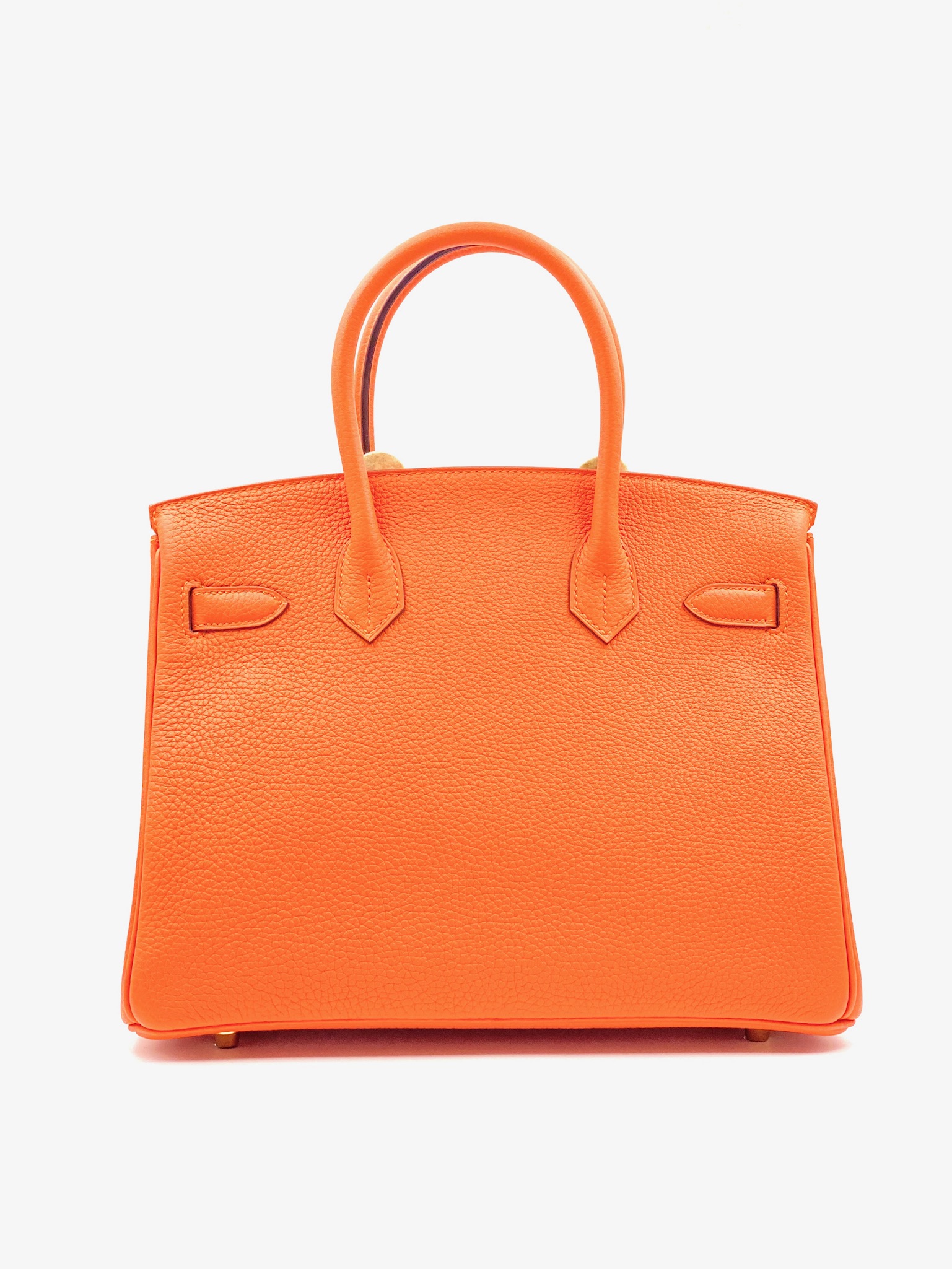 Hermes Birkin 30 Orange Clemence Palladium Hardware #T - Vendome Monte Carlo