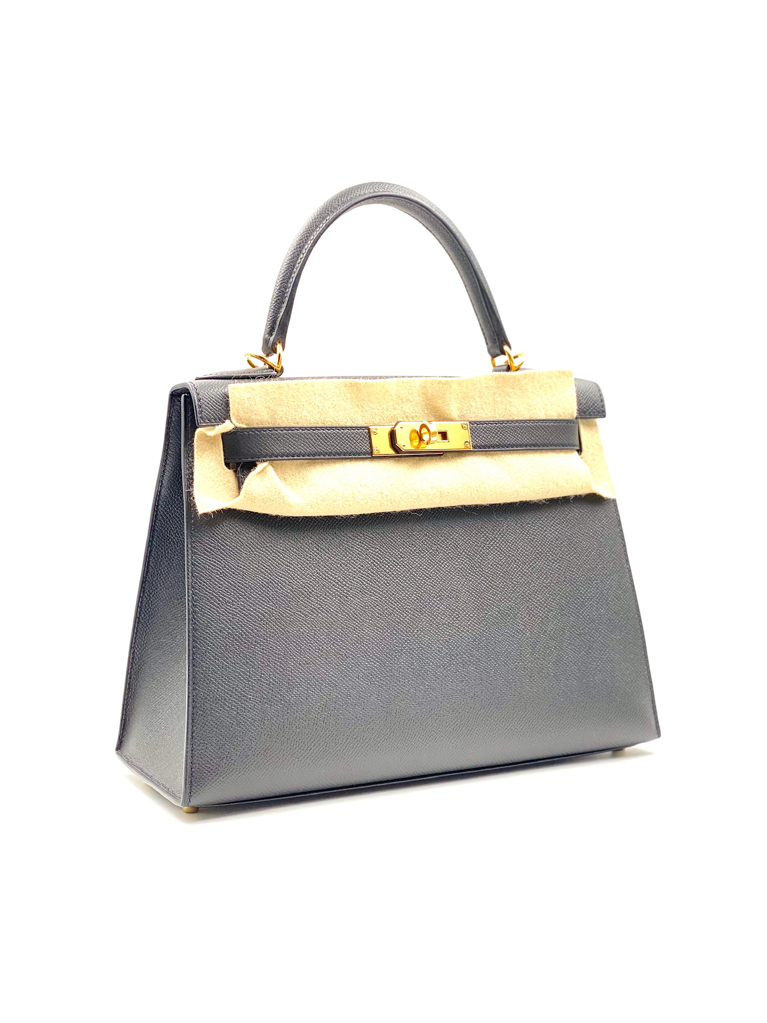 Hermes Kelly 28 Etain Togo Palladium Hardware - Vendome Monte Carlo