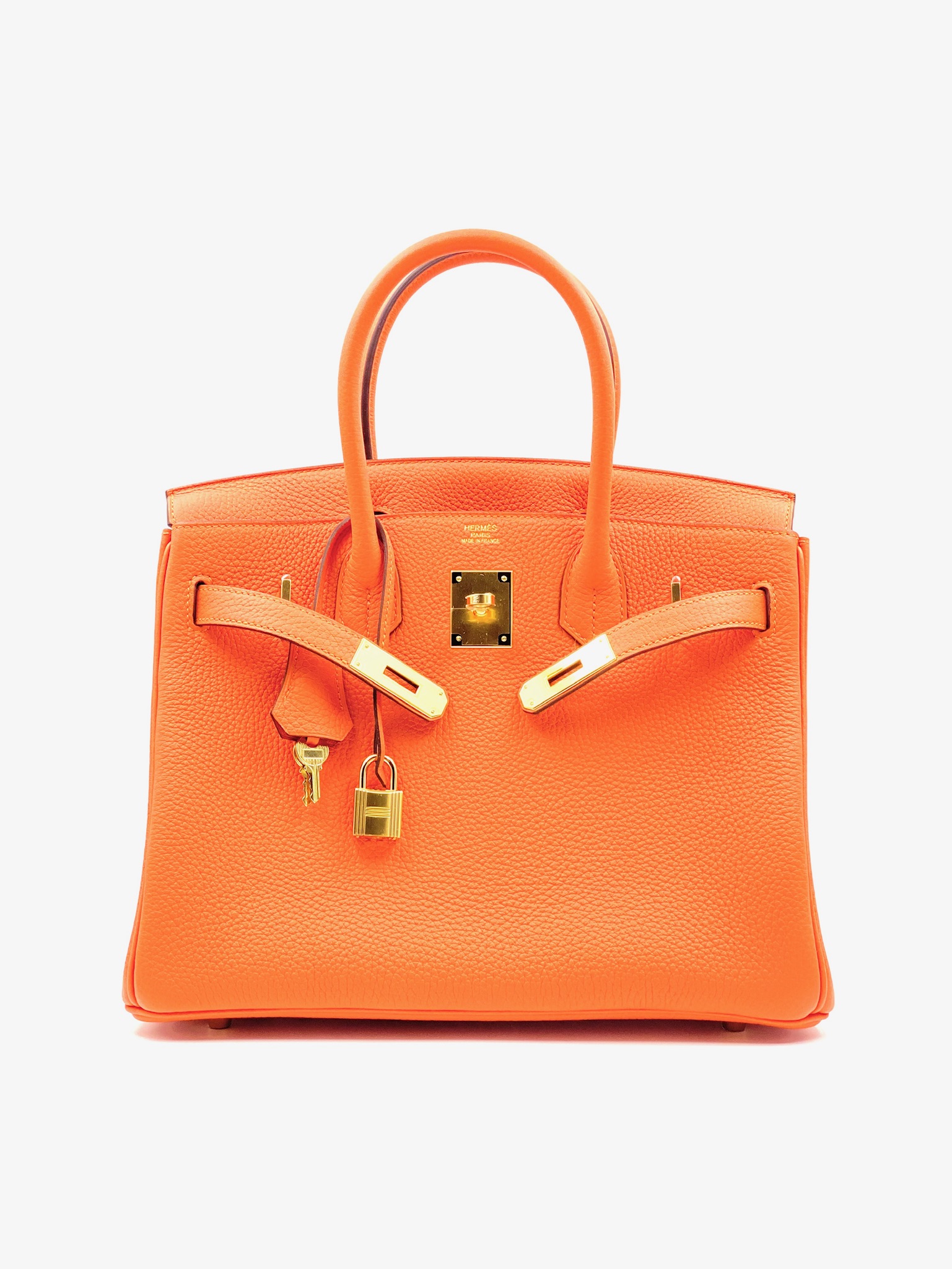 Hermes Birkin 30 Feu Clemence Gold Hardware - Vendome Monte Carlo