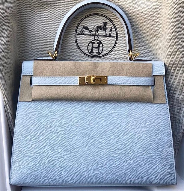 Hermes Kelly 25 Bleu Brume - Glam & Glitter