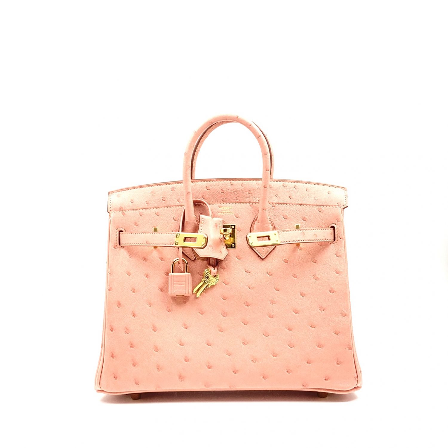 Hermes Birkin 25 Terre Cuite Autruche Ostrich Gold Hardware Vendome Monte Carlo