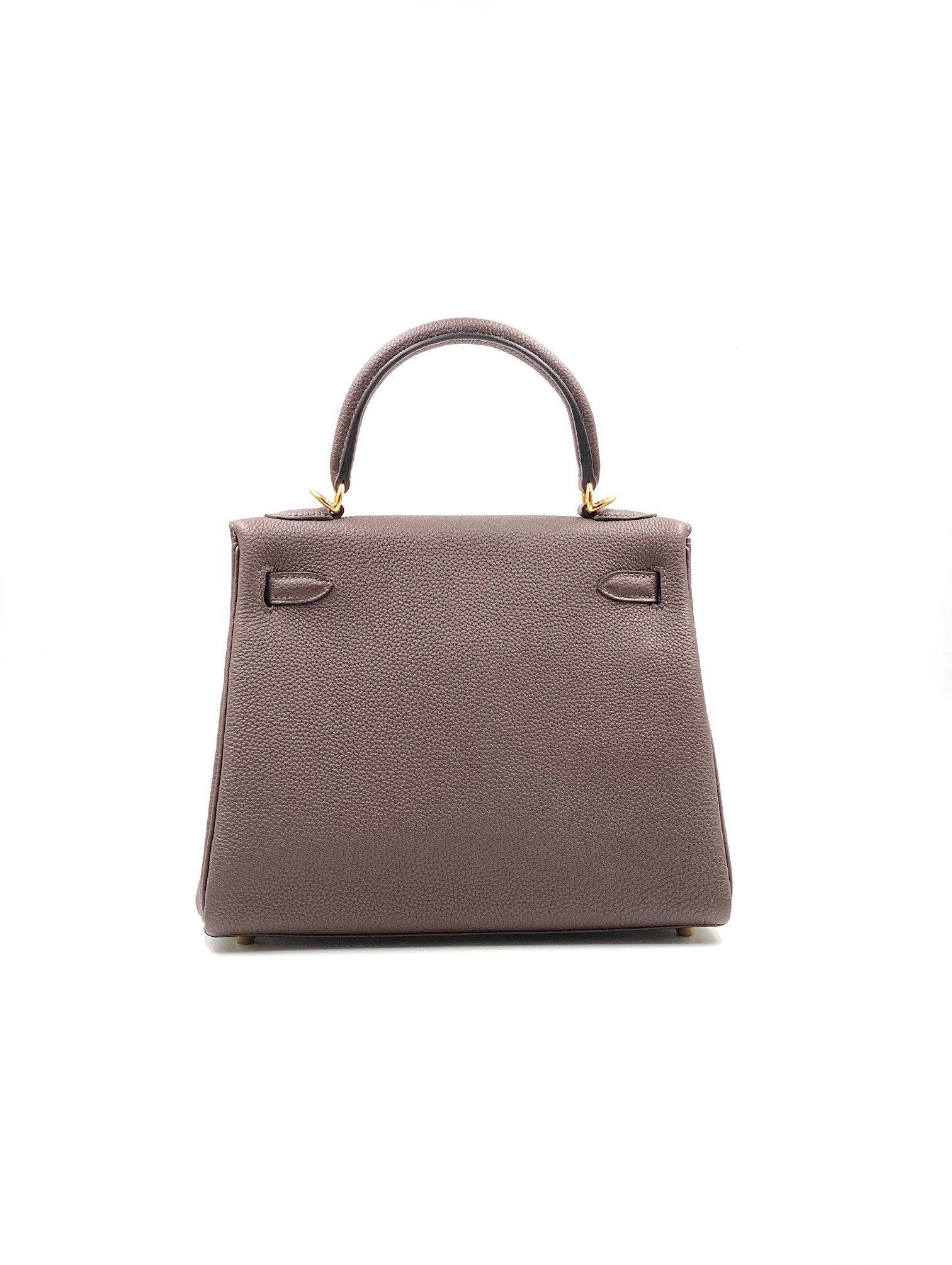 Hermes Kelly 35 Retourne Togo w Silver Platinum Hardware Chocolate