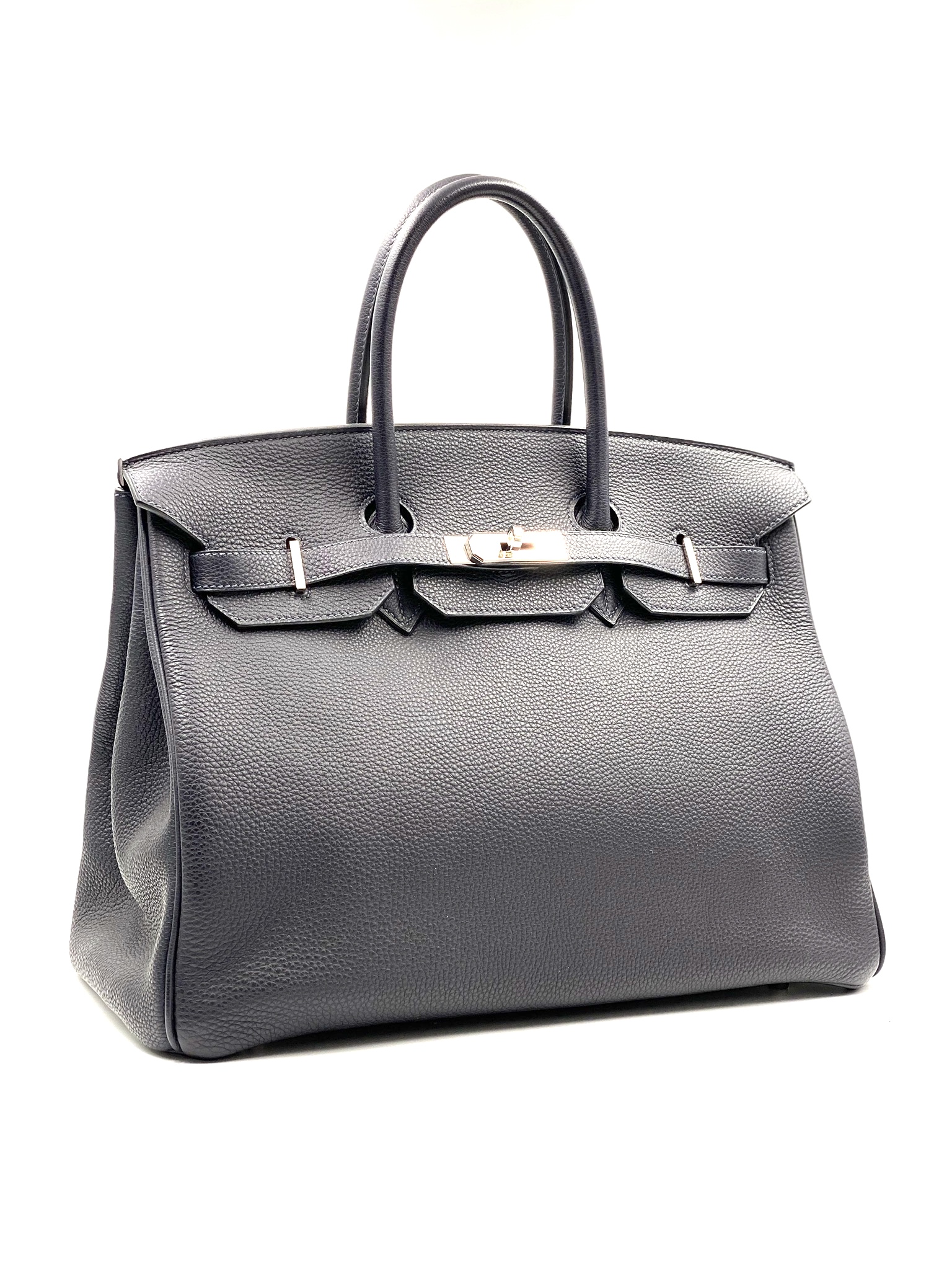 Hermès Birkin 35 Shiny Navy Blue Bleu Marine Porosus with Palladium  Hardware - Bags - Kabinet Privé