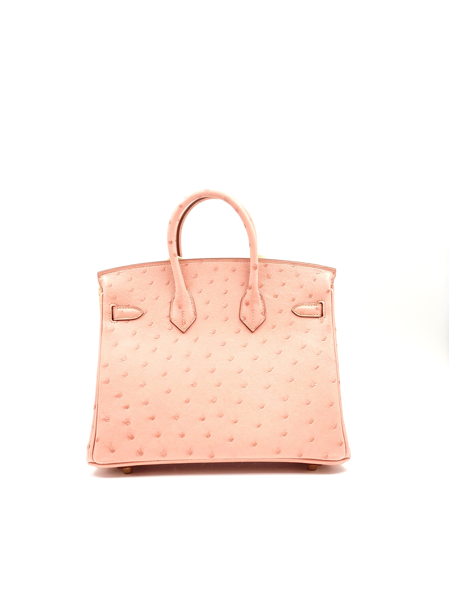 Hermes Terre Cuite Ostrich Leather Birkin 25 Bag GHW For Sale at 1stDibs