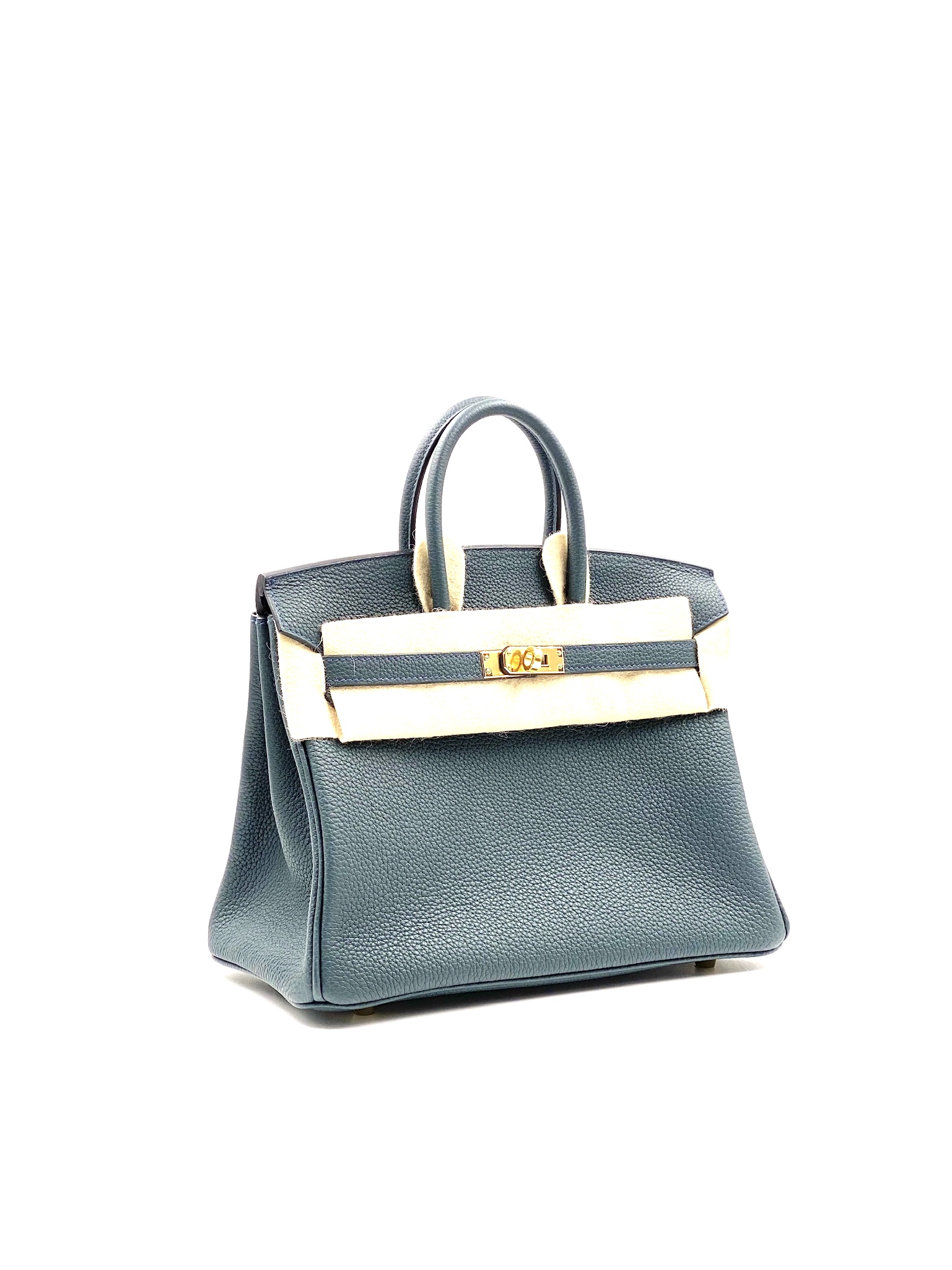 Hermes Birkin Bag 25cm Vert Rousseau Togo Gold Hardware