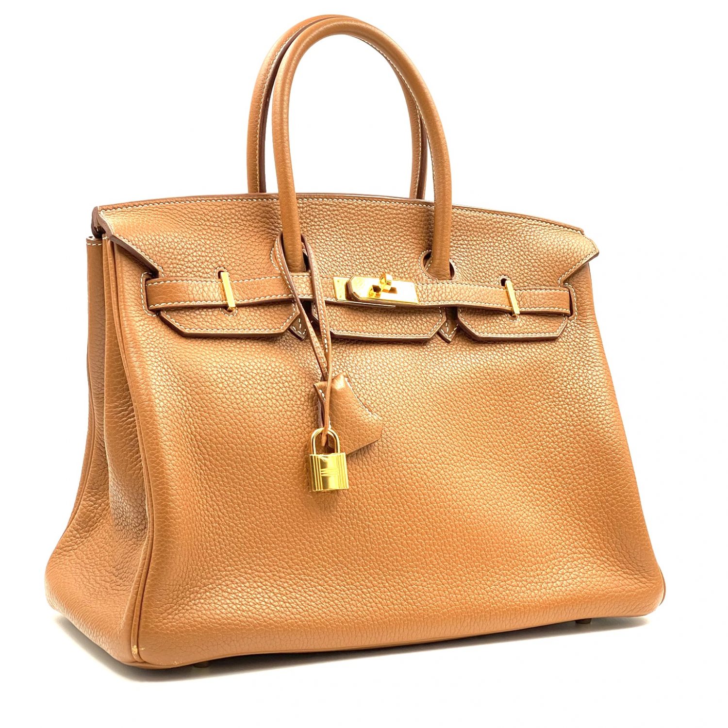 Hermes HAC Birkin Bag Gold Buffalo Skipper With Gold Hardware 50