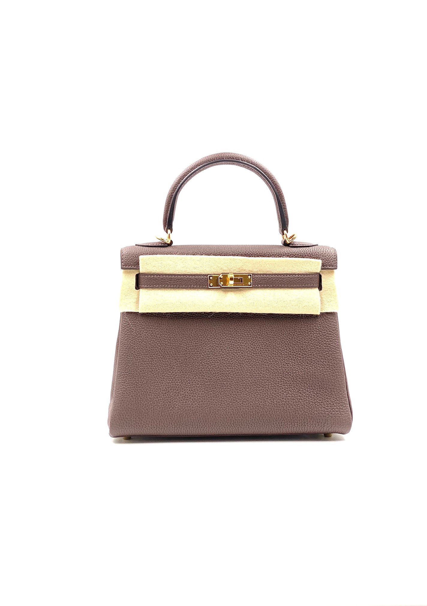 Hermes Chocolate Brown Epsom Leather Gold Hardware Kelly 25 Bag