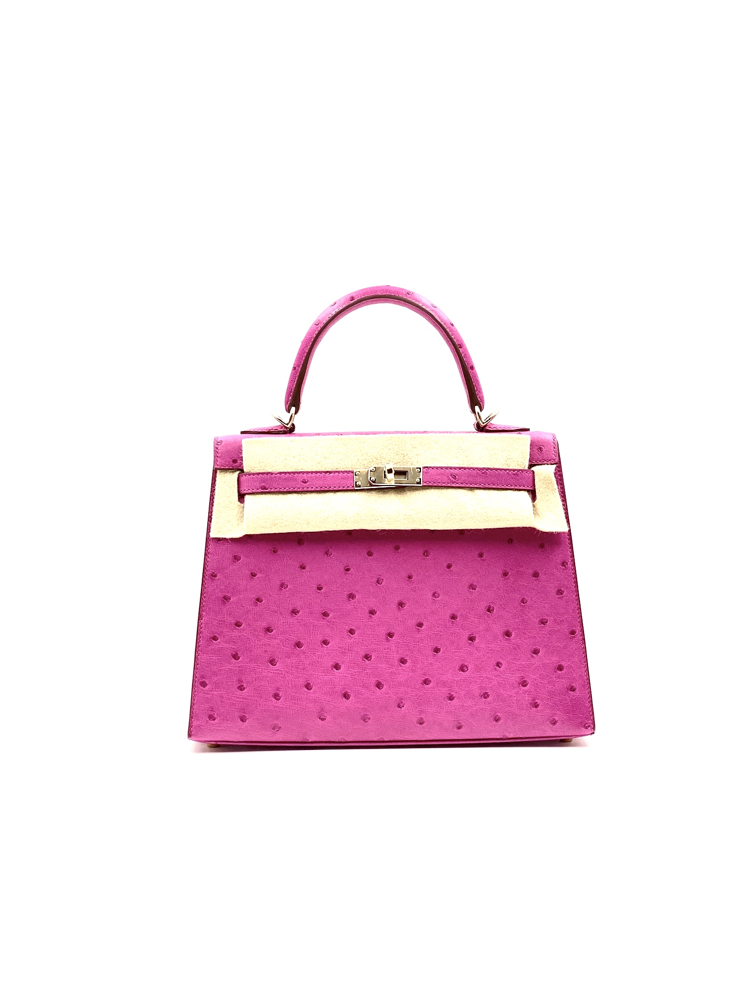 Hermes Kelly 20 Mini Sellier Violet Autruche Ostrich Palladium Hardware #C  - Vendome Monte Carlo