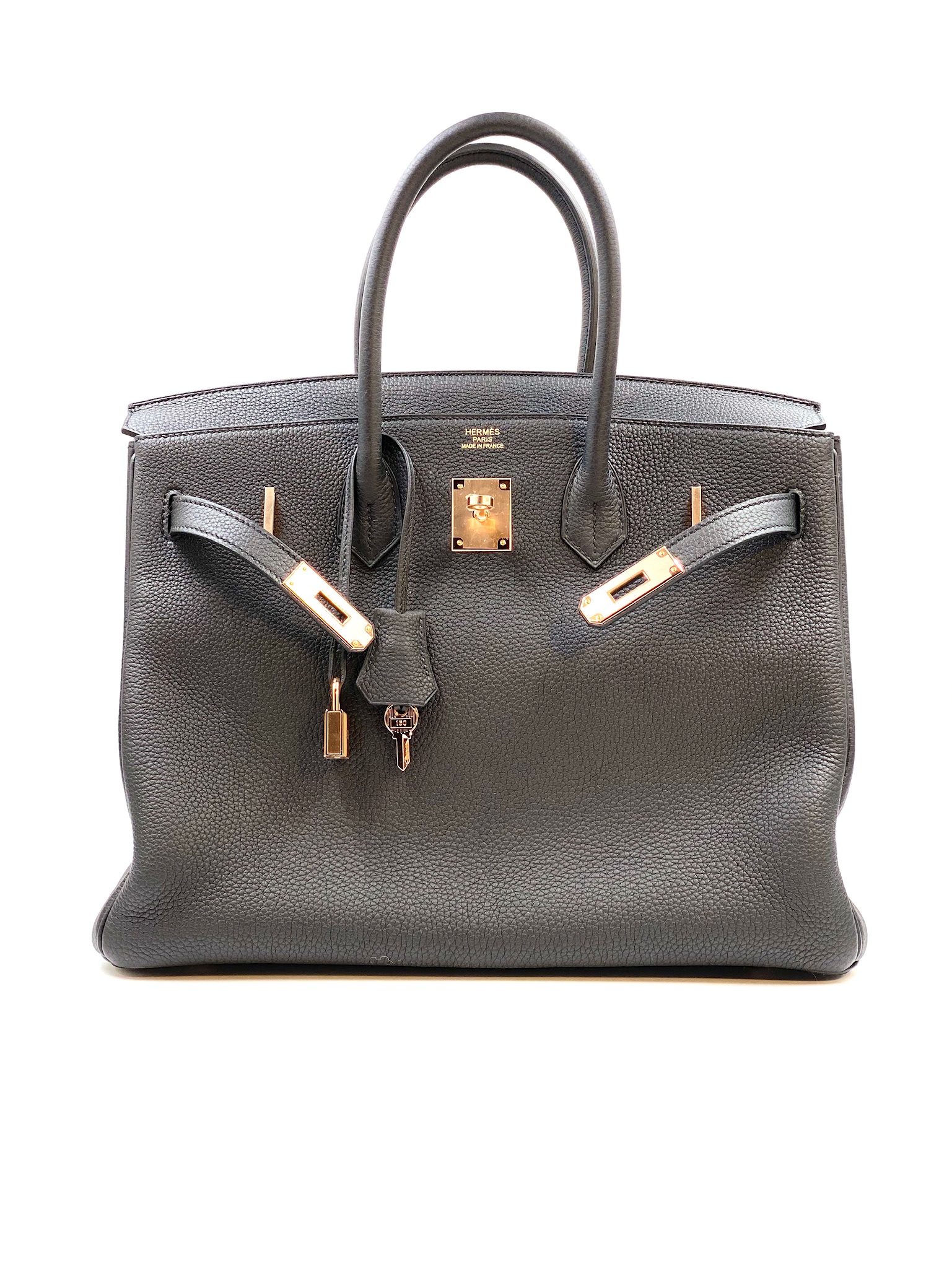 Hermes Birkin 35 Returne Noir Togo Rose Gold Hardware