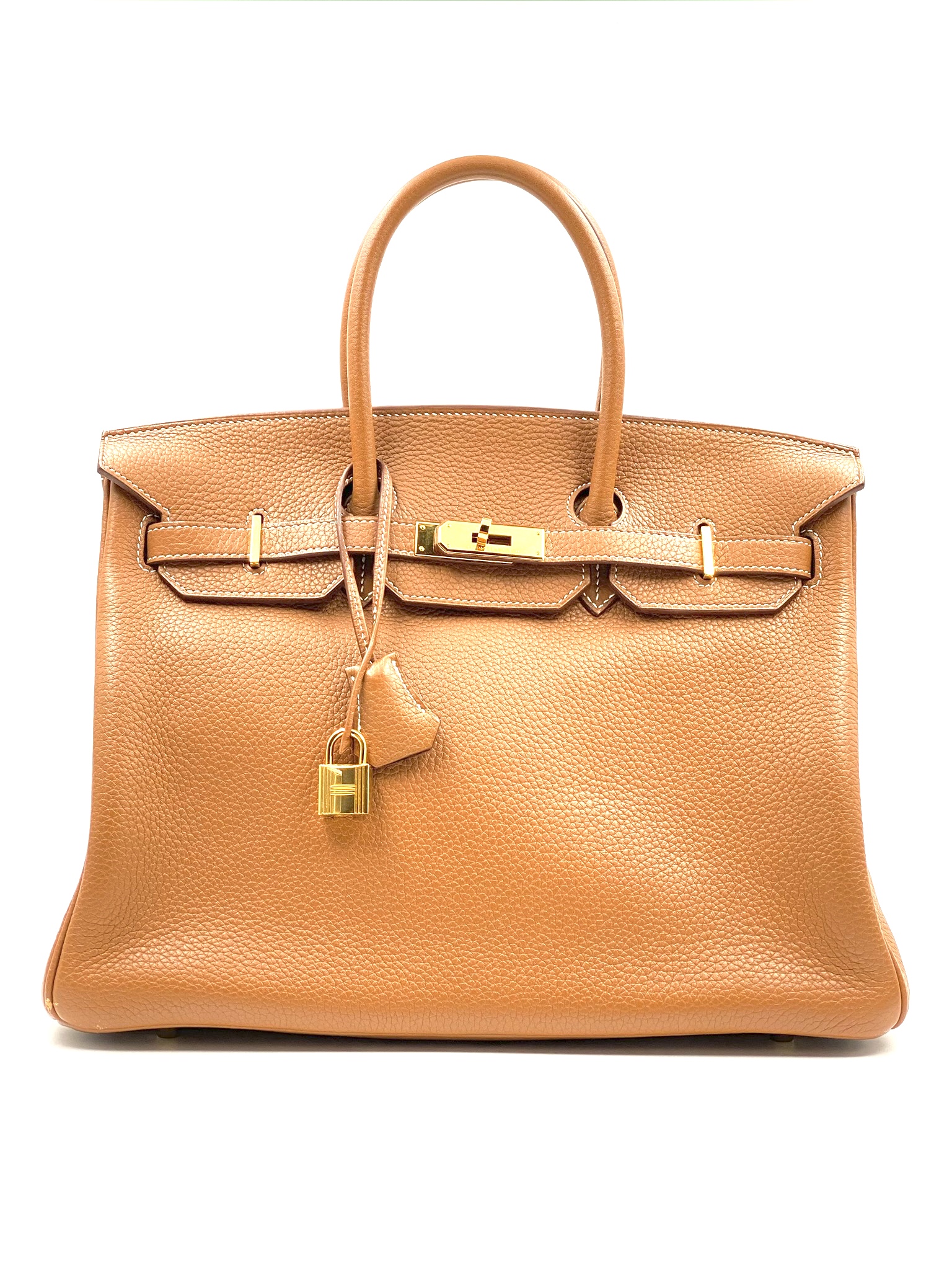 Hermes Orange Togo Leather Gold Hardware Birkin 35 Bag Hermes