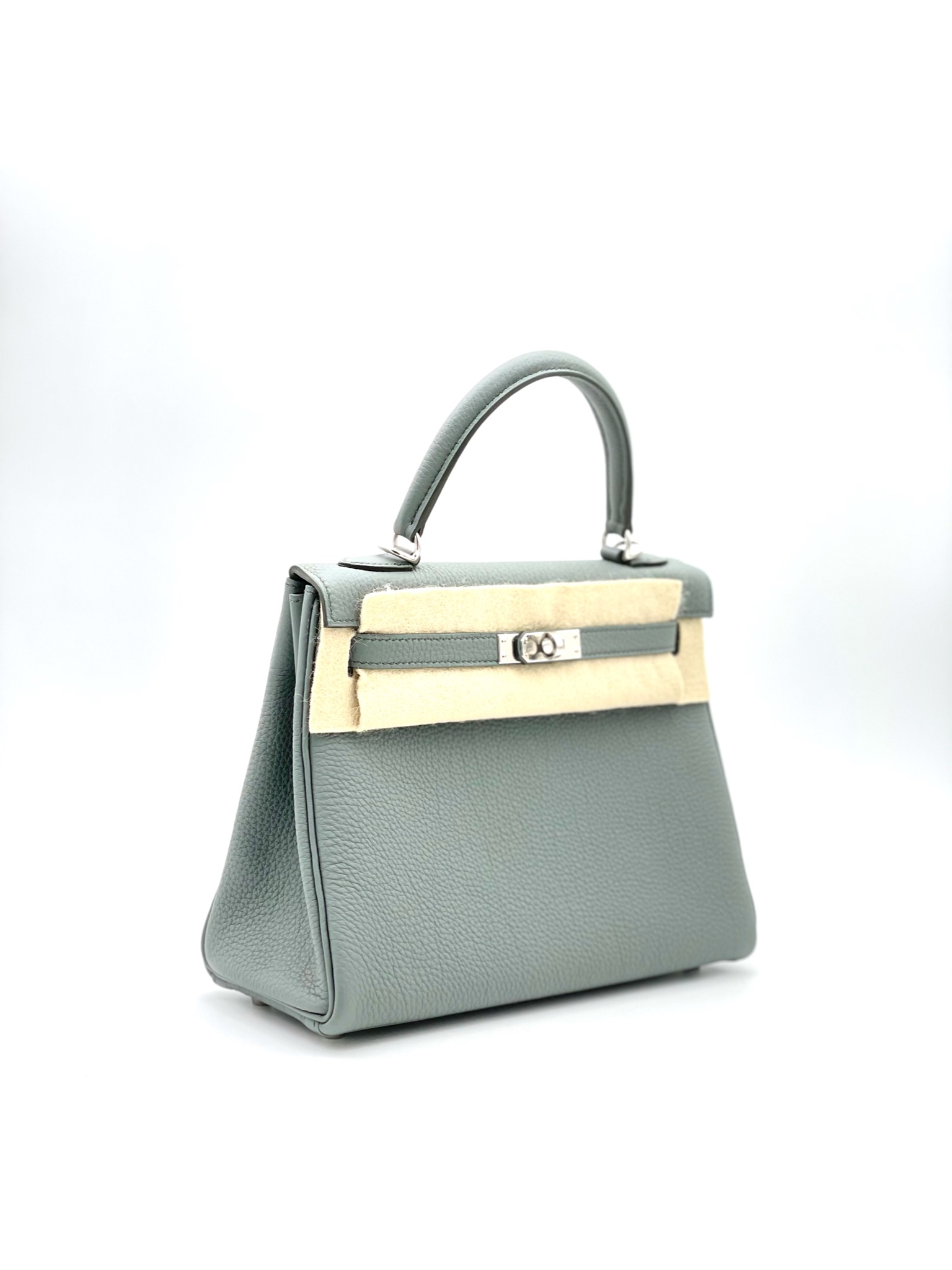 Hermes Kelly Handbag Vert Amande Epsom With Palladium Hardware 28