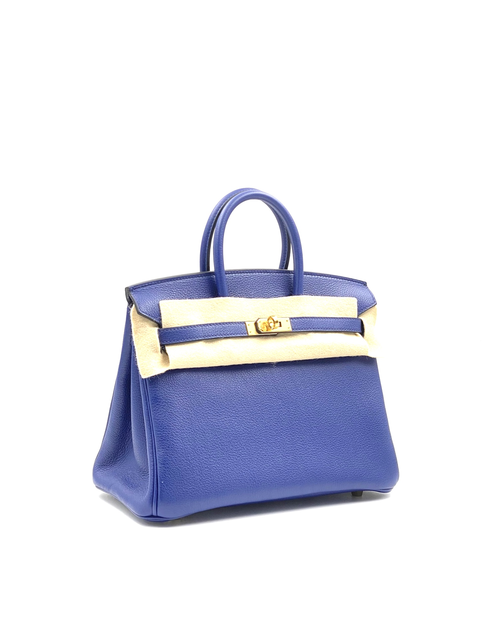 Hermes Birkin 25 Bag Blue Zellige Gold Hardware Novillo Leather