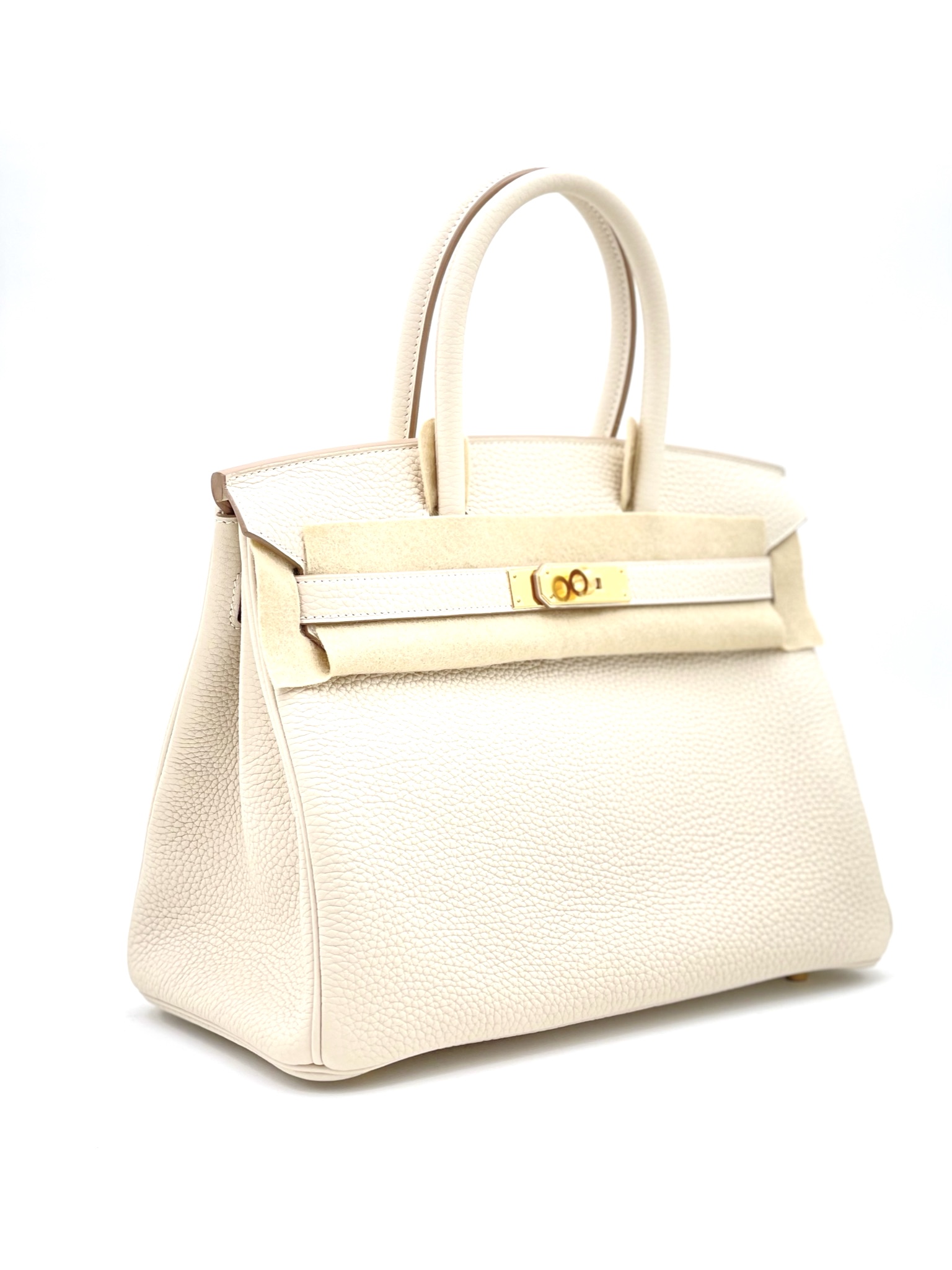 Hermès Birkin 30 White Clemence with Gold Hardware