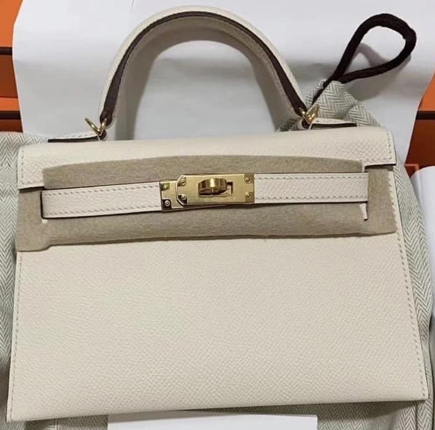 Hermes Mini Kelly 20 Sellier Nata Bag Epsom Gold