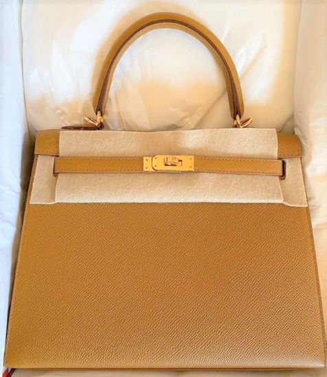 Pre-owned Hermes Kelly Sellier 25 Rouge Casaque Epsom Gold Hardware