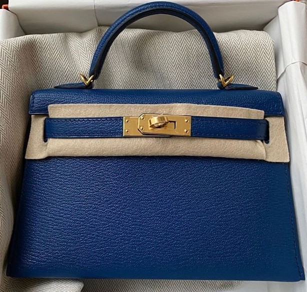 Kelly 32 Blue Sapphire Colour in Sellier Epsom Leather with