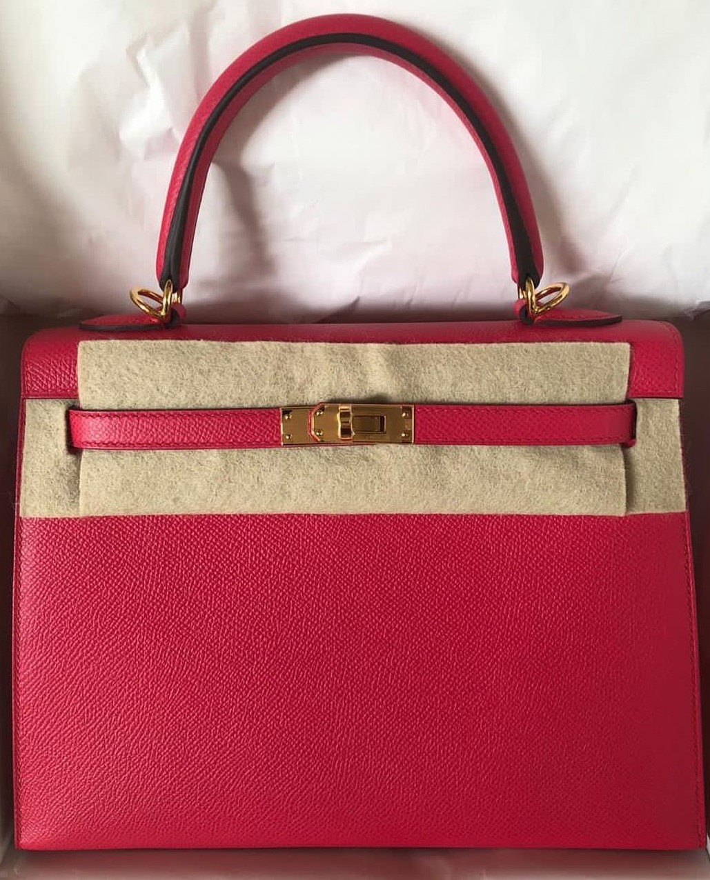 Hermes Kelly 20 Mini Epsom Rose Extreme Gold Hardware