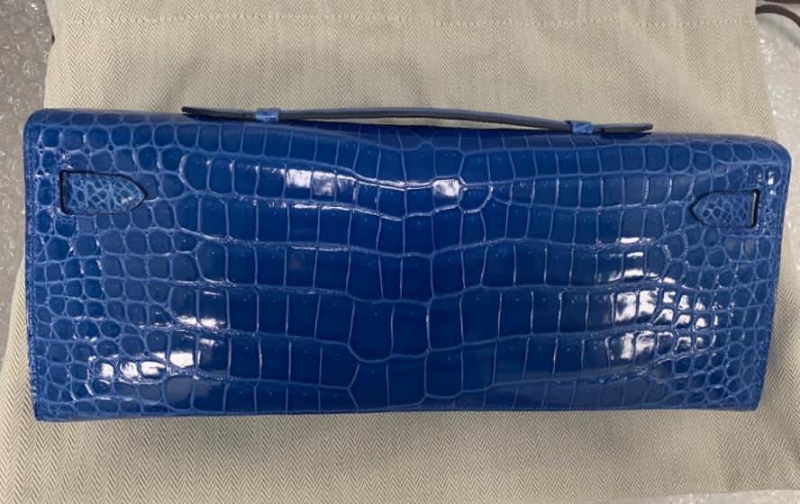 Hermes Kelly Pochette Bleu Zellige Swift Gold Hardware #D - Vendome Monte  Carlo