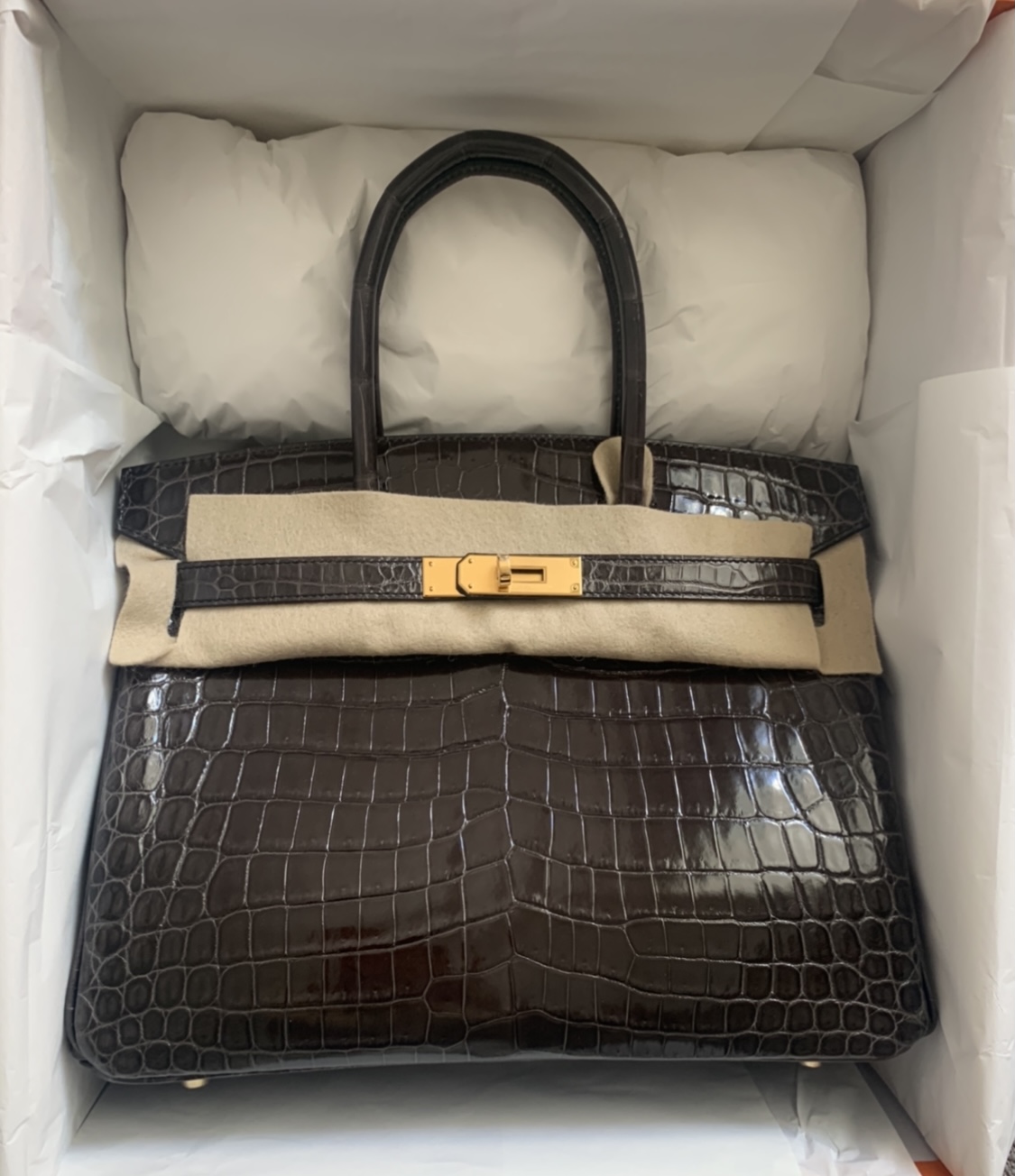 Hermes Birkin 30 Gris Agate Ostrich Gold Hardware - Vendome Monte Carlo