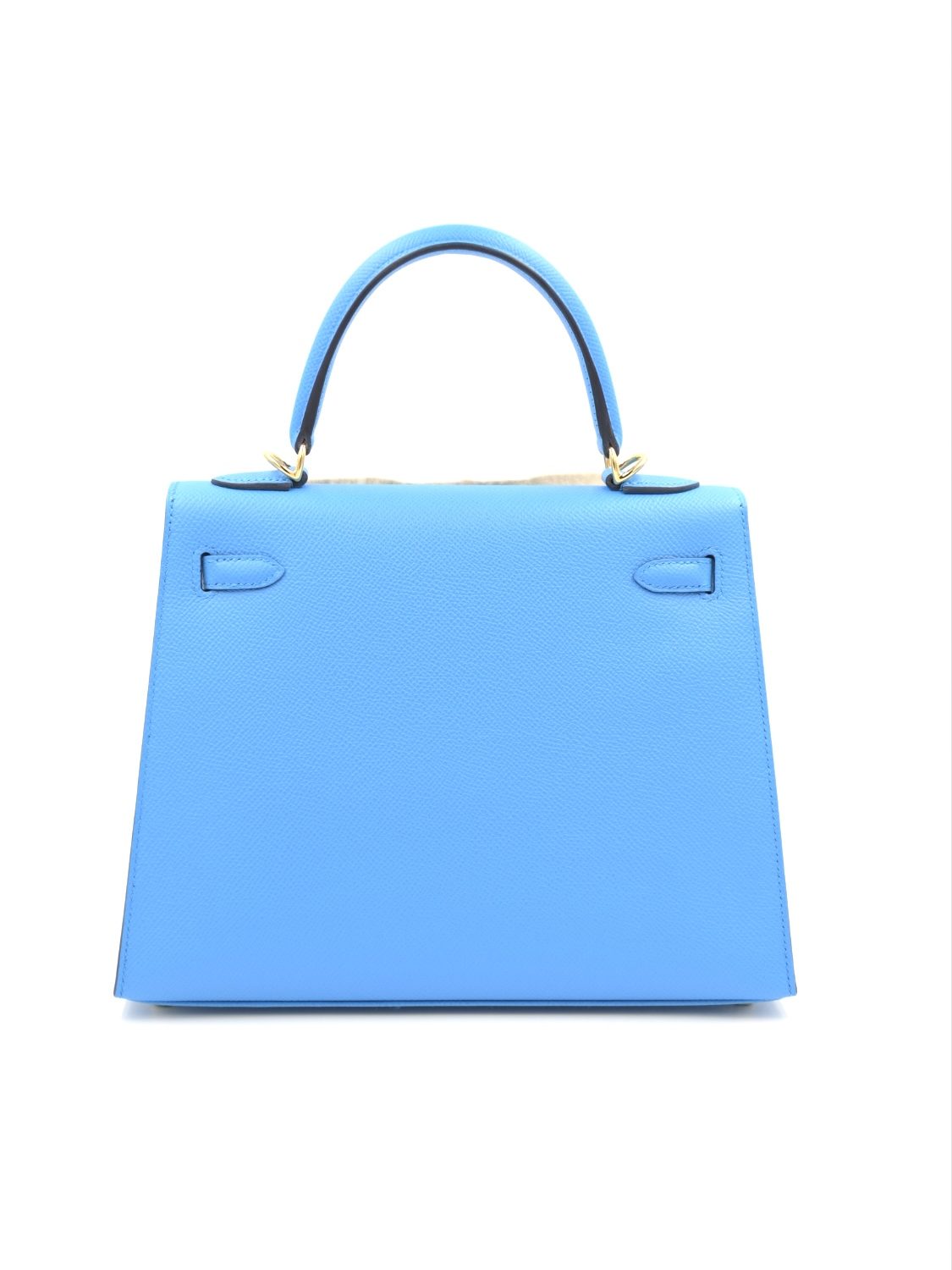 Hermes Kelly 25 Blue Frida With Gold Hardware, Preowned In Box, Z Stamp