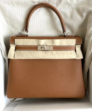 Hermes Kelly 25 Sellier Bleu du Nord Epsom Palladium Hardware #D