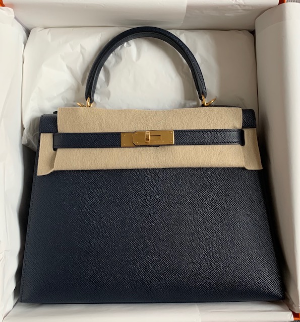 Hermes Birkin Sellier 25 Etoupe Gray Epsom Gold Hardware