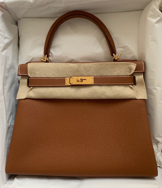 Hermès Togo Kelly 28 Bag Malachite Gold Hardware