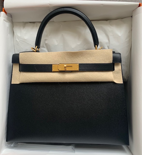 Hermes Kelly II Mini Bag Epsom Leather Gold Hardware In Black