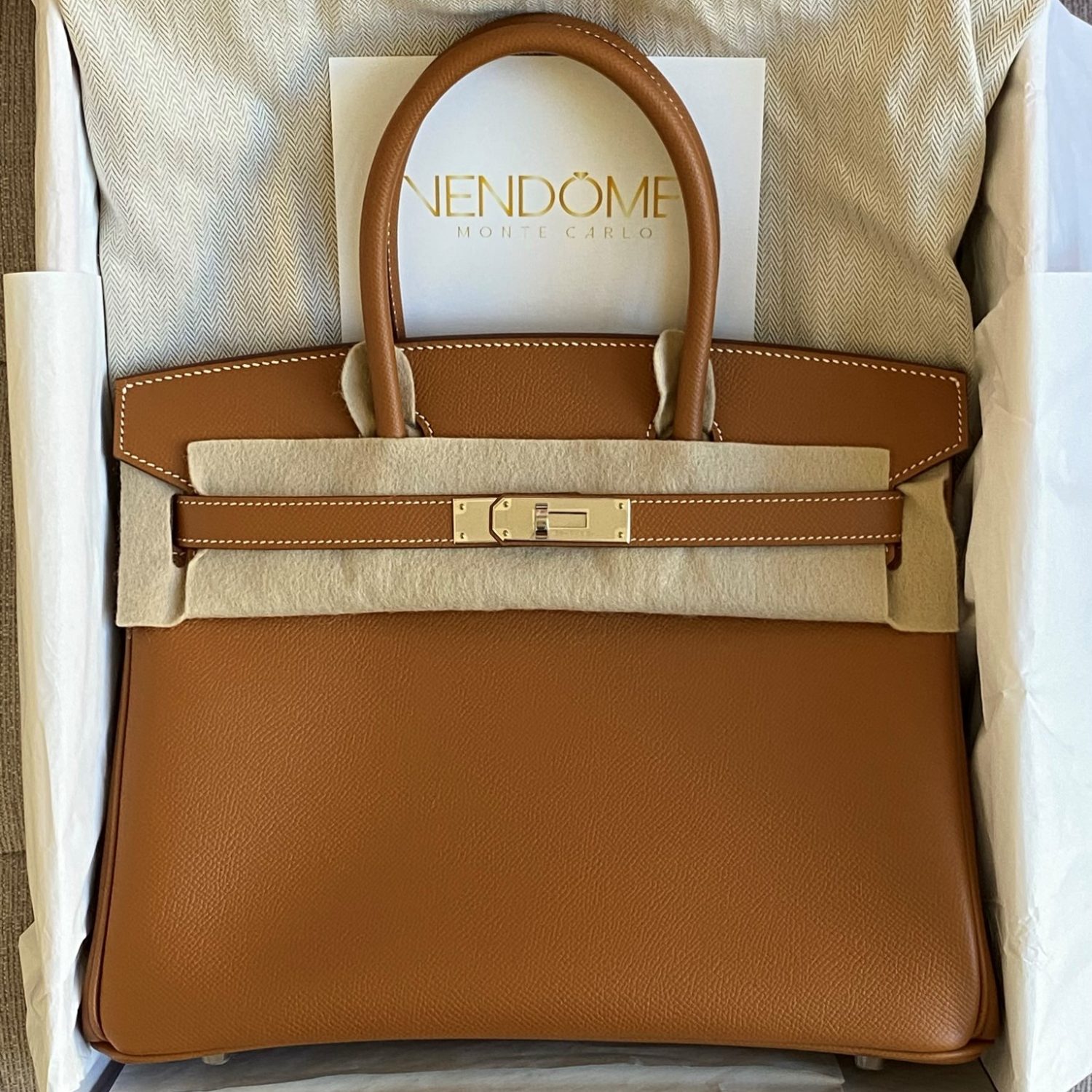 Hermes Birkin 30 Gold Togo Gold Hardware #D - Vendome Monte Carlo