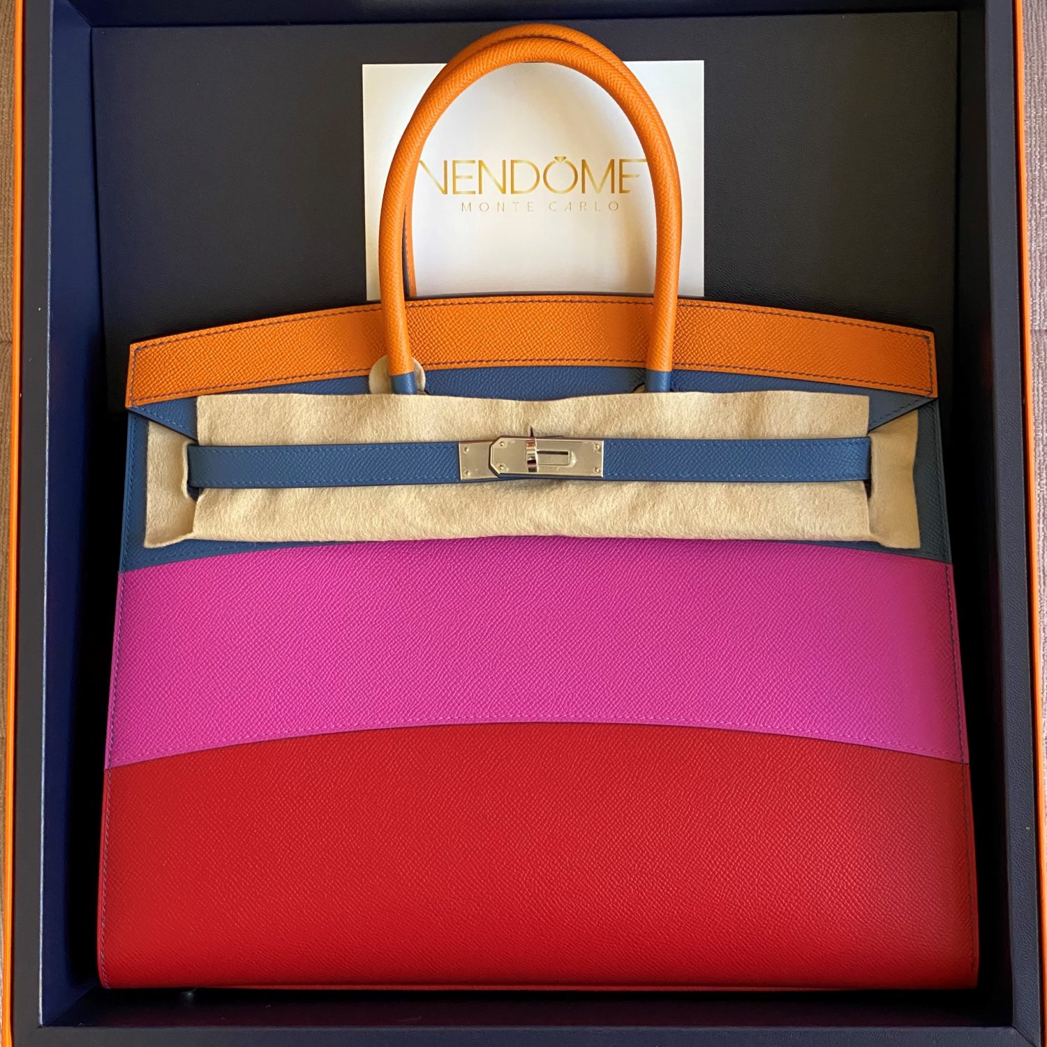 Hermes Birkin 35 Rainbow Abricot/Agate/Magnolia Epsom Sellier