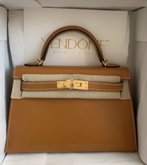 Hermes Kelly 28 Sellier Bleu Glacier Epsom Gold Hardware #X - Vendome Monte  Carlo