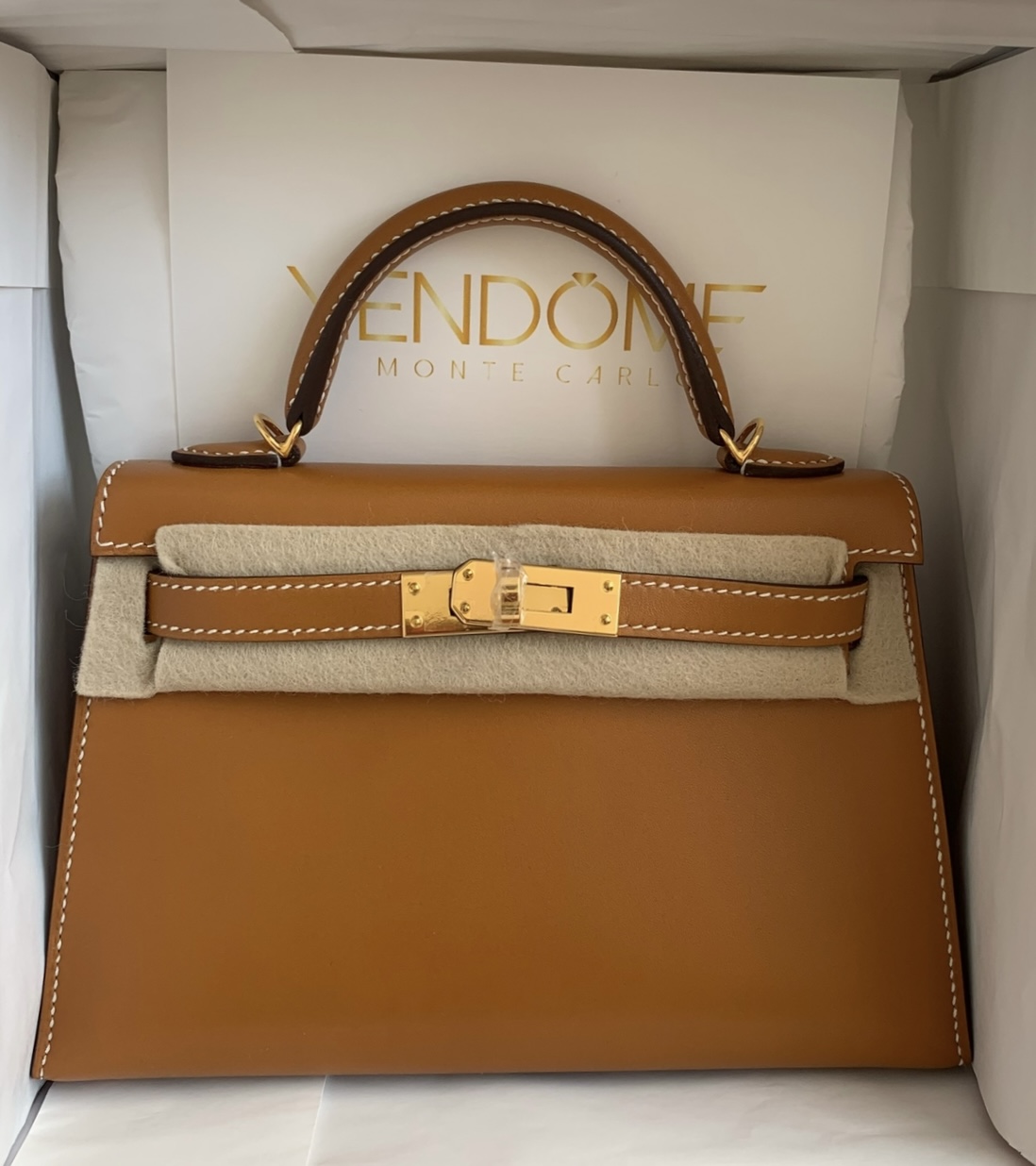 Hermes Kelly 25 Retourne Gold Togo Gold Hardware #C - Vendome Monte Carlo