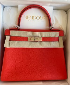 Hermes Birkin 30 Capucine Togo Palladium Hardware #X - Vendome Monte Carlo