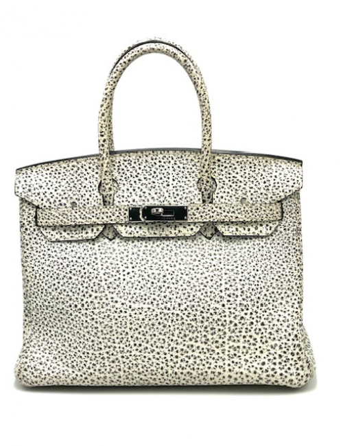 Hermes Birkin 30 Dalmatian Buffalo Leather Palladium Hardware