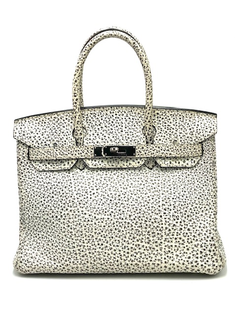 Vintage Hermes Birkin 30 White Dalmatian Buffalo Gold Hardware – Madison  Avenue Couture