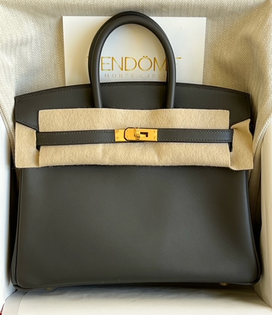 Hermes Birkin 25 Sellier Gold Epsom Palladium Hardware - Vendome Monte Carlo