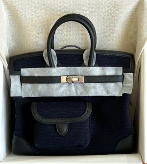 Hermes Birkin 25 Touch Noir (Black) Novillo/Niloticus Lisse (Shiny) Gold  Hardware - Vendome Monte Carlo